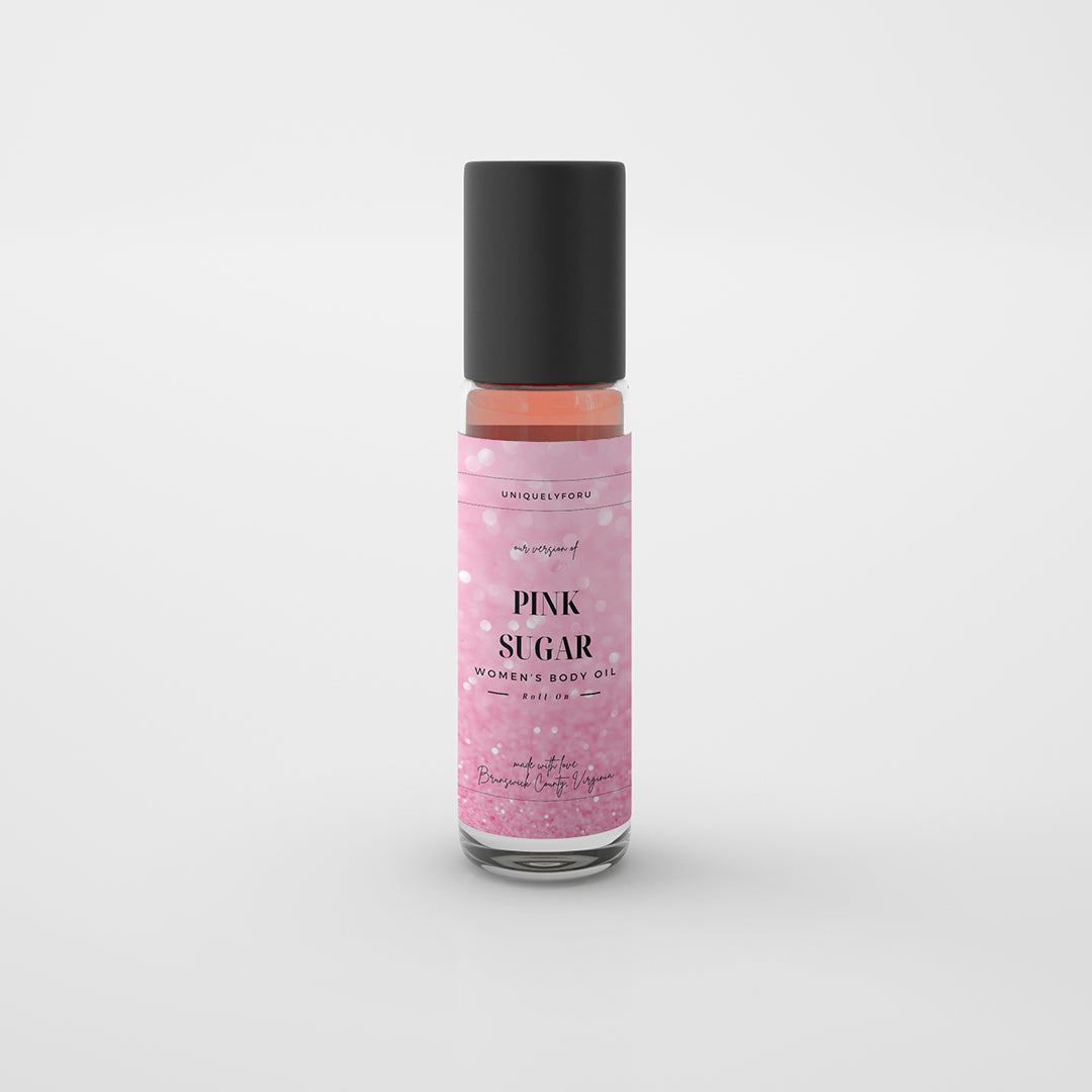 UniquelyForU our version of Pink Sugar Fragranced Body Oil Roll-on 1 oz made with love Brunswick County Virginia UNIQUELYFORU.COM