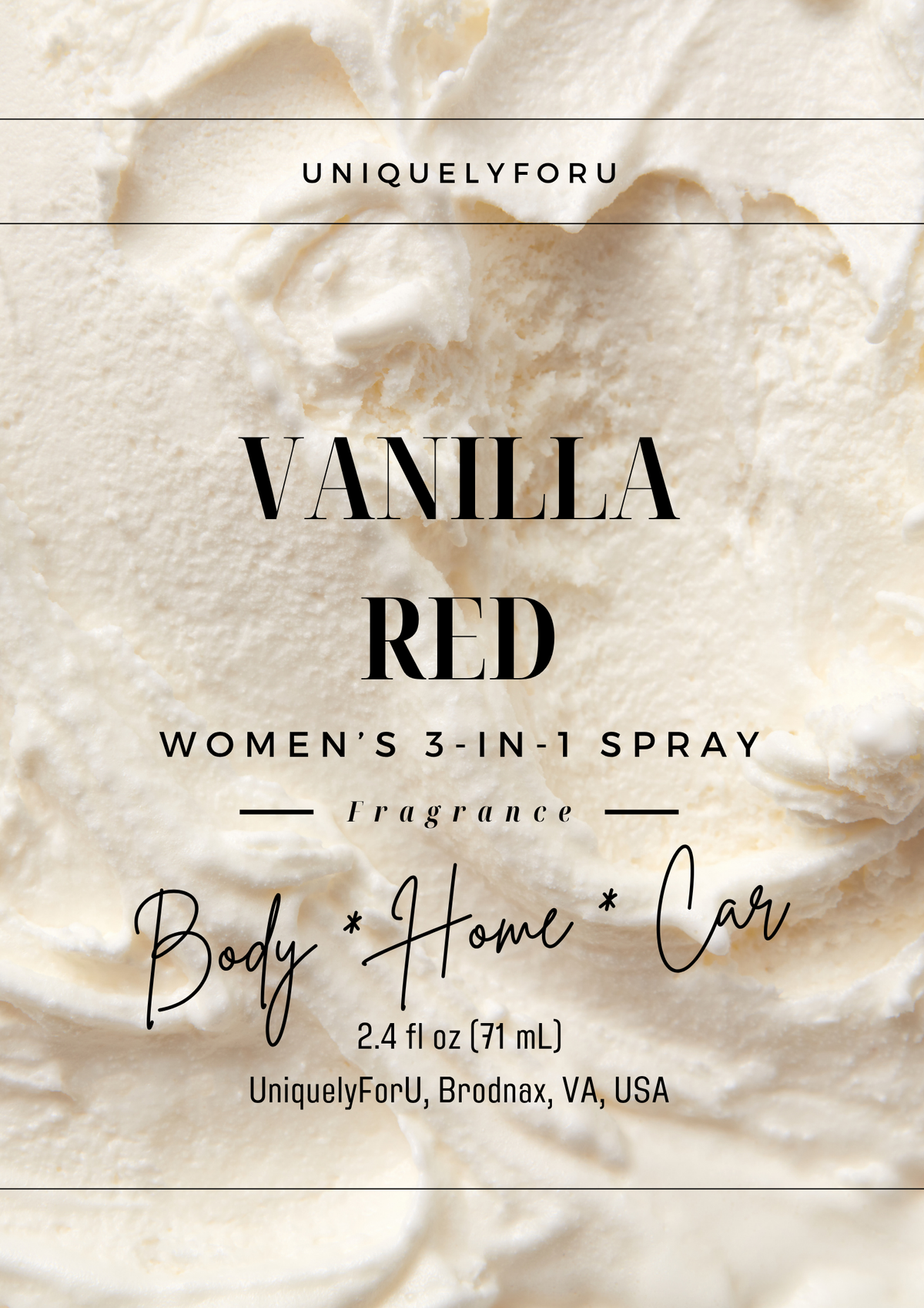 Vanilla Red Women's 3-in-1 Spray – For Body, Home, and Car 2.4 fl oz