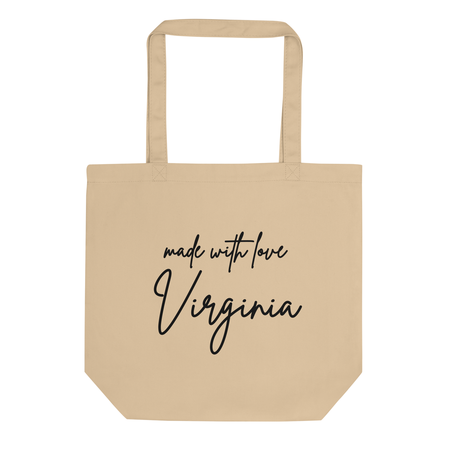 Made with Love Virginia Eco-Friendly Tote Bag Black