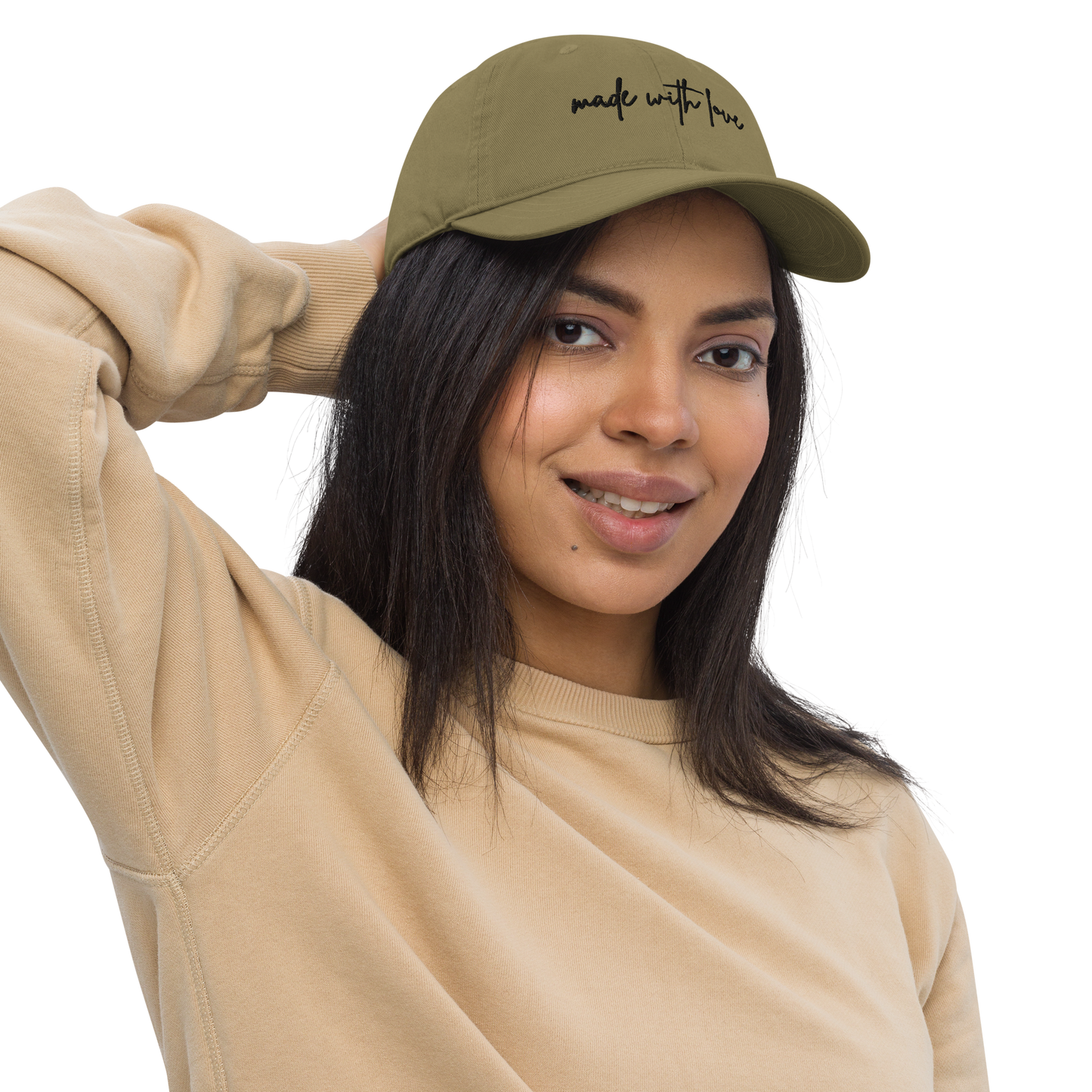 Made with Love Unisex Organic Dad Hat Embroidered