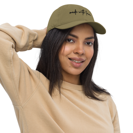 Made with Love Unisex Organic Dad Hat Embroidered