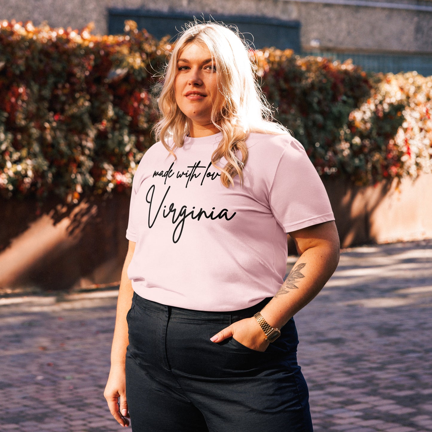 Made with Love Virginia Unisex Organic Cotton T-Shirt Black