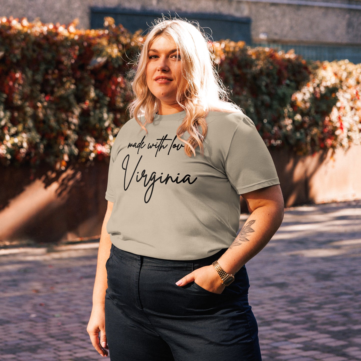 Made with Love Virginia Unisex Organic Cotton T-Shirt Black