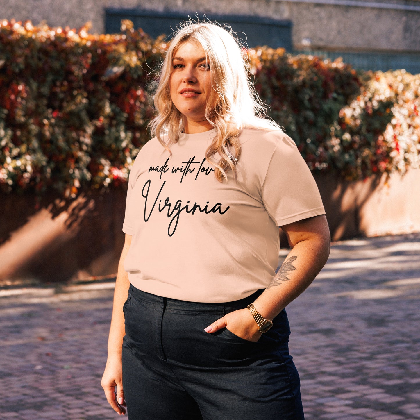 Made with Love Virginia Unisex Organic Cotton T-Shirt Black