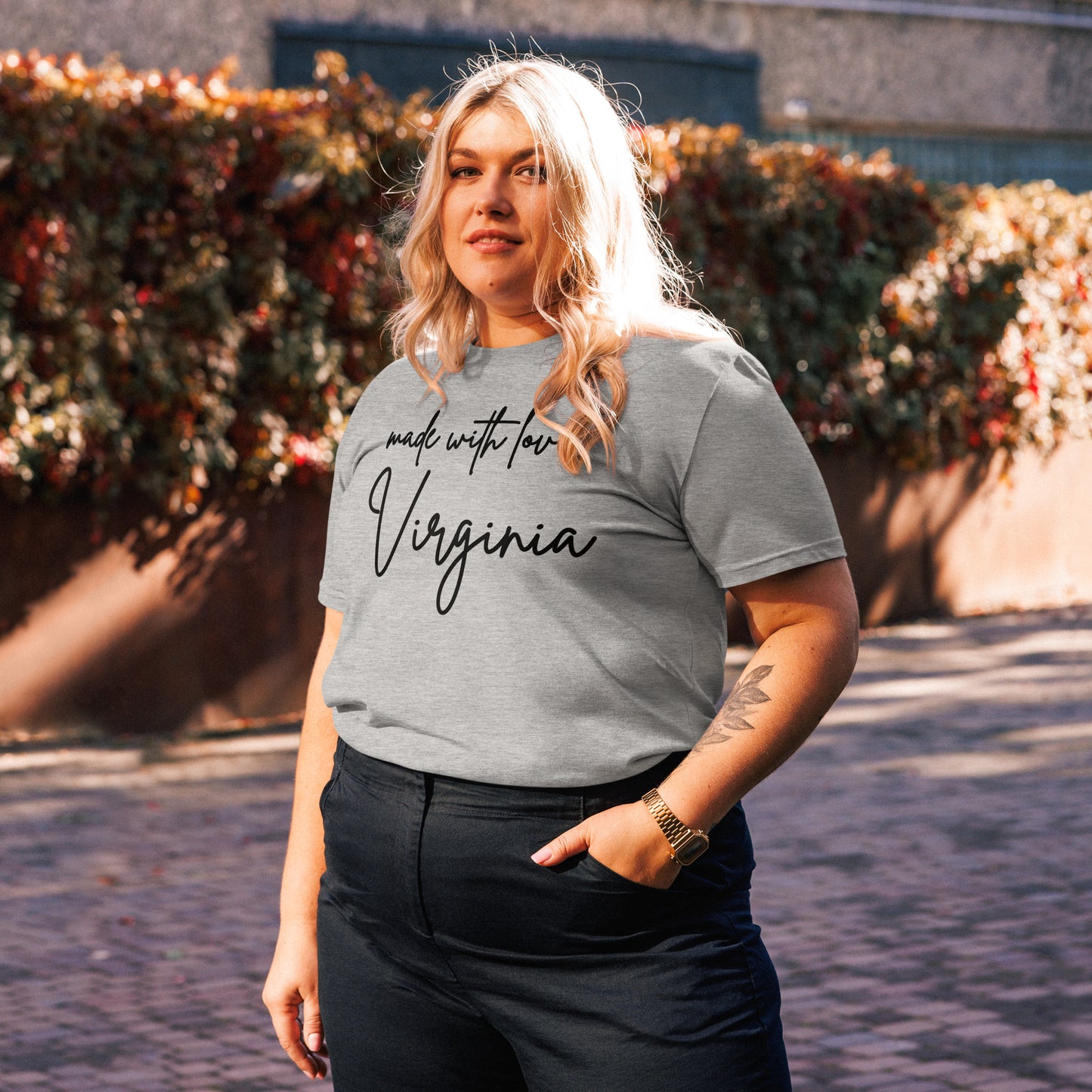 Made with Love Virginia Unisex Organic Cotton T-Shirt Black