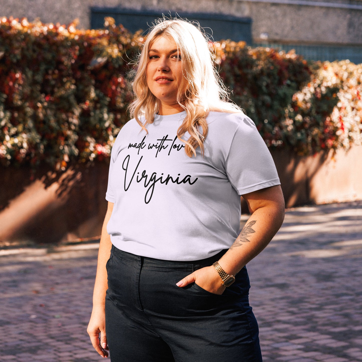Made with Love Virginia Unisex Organic Cotton T-Shirt Black