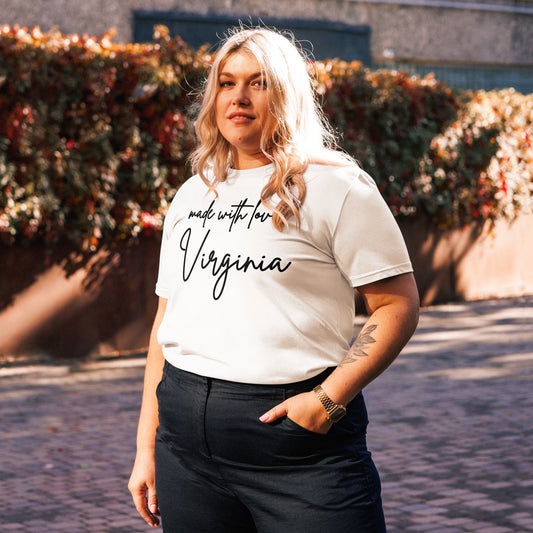 Made with Love Virginia Unisex Organic Cotton T-Shirt Black