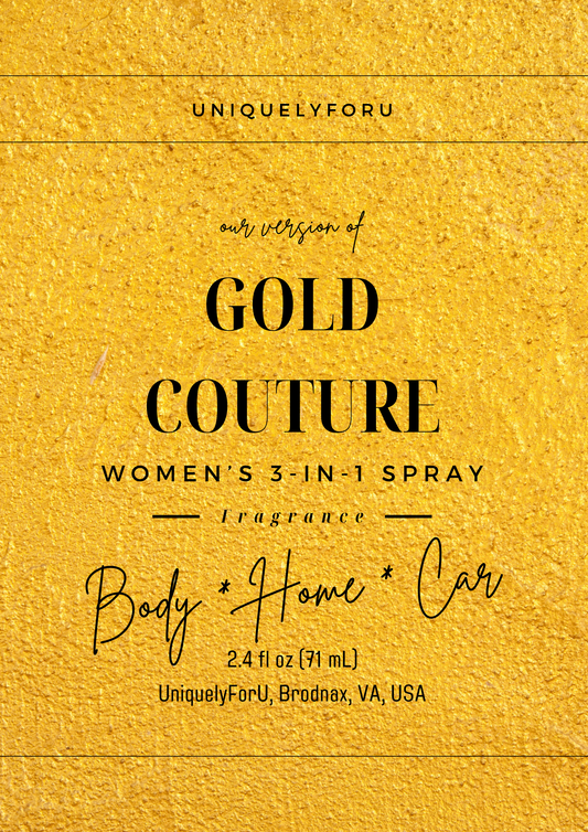 Gold Couture Type Women's 3-in-1 Spray – For Body, Home, and Car, 2.4 fl oz