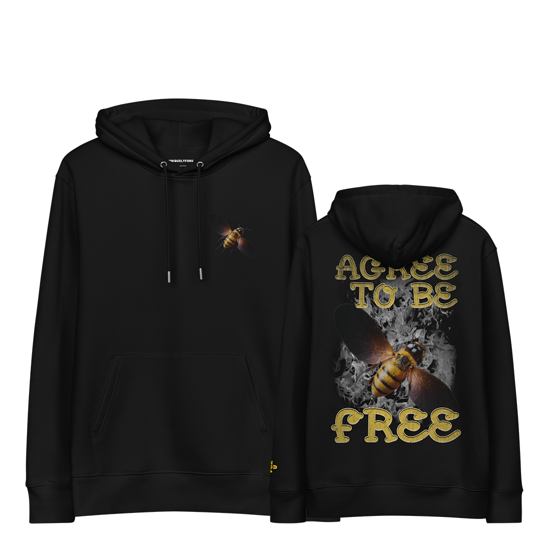 Agree To Be Free Unisex Essential Eco-Friendly Hoodie DTG/Embroidered