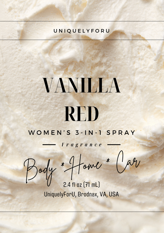 Vanilla Red Women's 3-in-1 Spray – For Body, Home, and Car, 2.4 fl oz