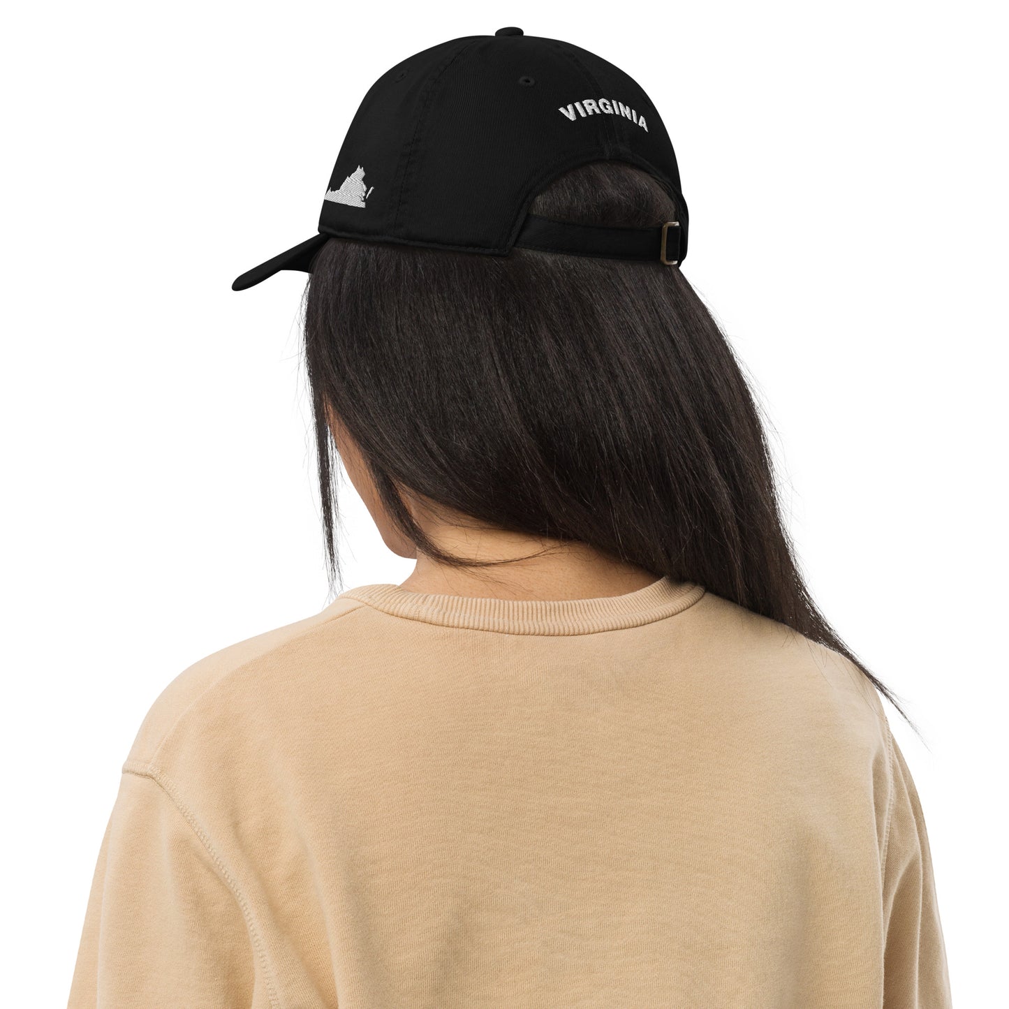 UniquelyForU Stacked Organic Dad Hat Embroidered White