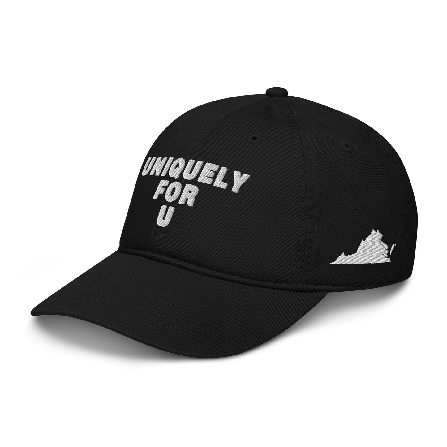 UniquelyForU Stacked Organic Dad Hat Embroidered White