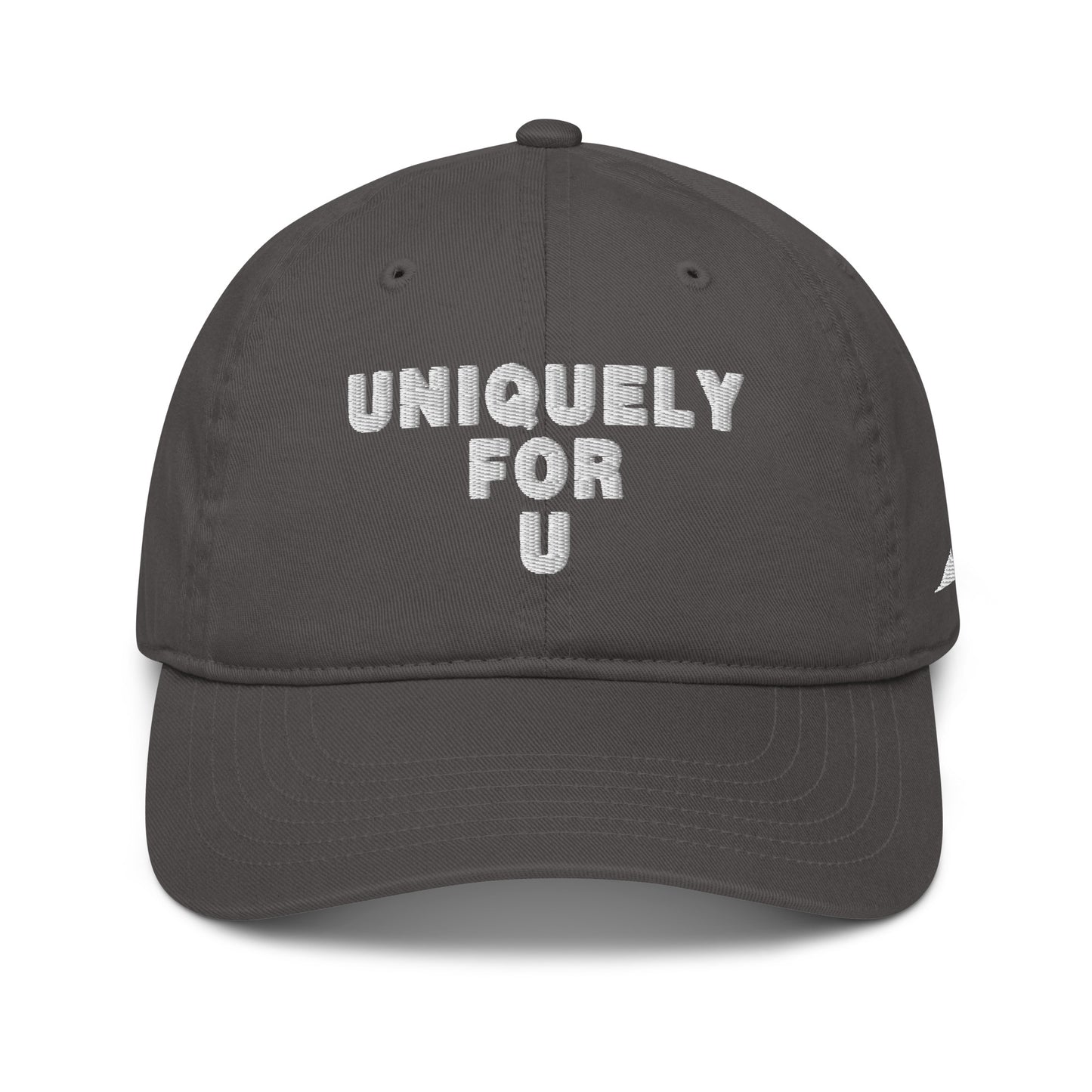 UniquelyForU Stacked Organic Dad Hat Embroidered White