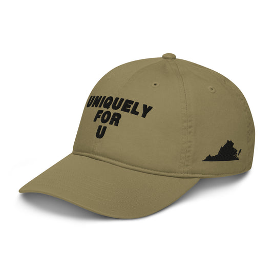 UniquelyForU Stacked Organic Dad Hat Embroidered Black