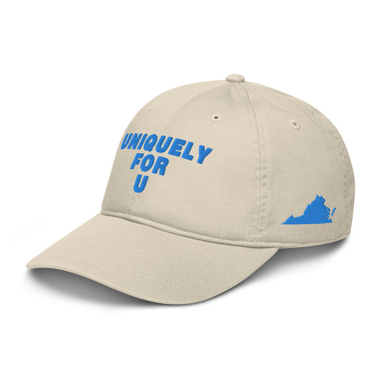 UniquelyForU Stacked Organic Dad Hat Embroidered Aqua