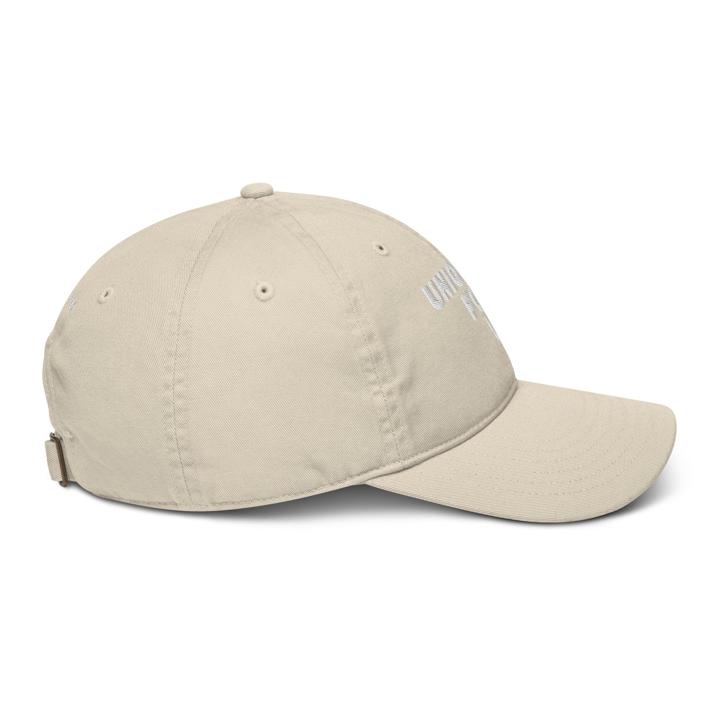 UniquelyForU Stacked Organic Dad Hat Embroidered White