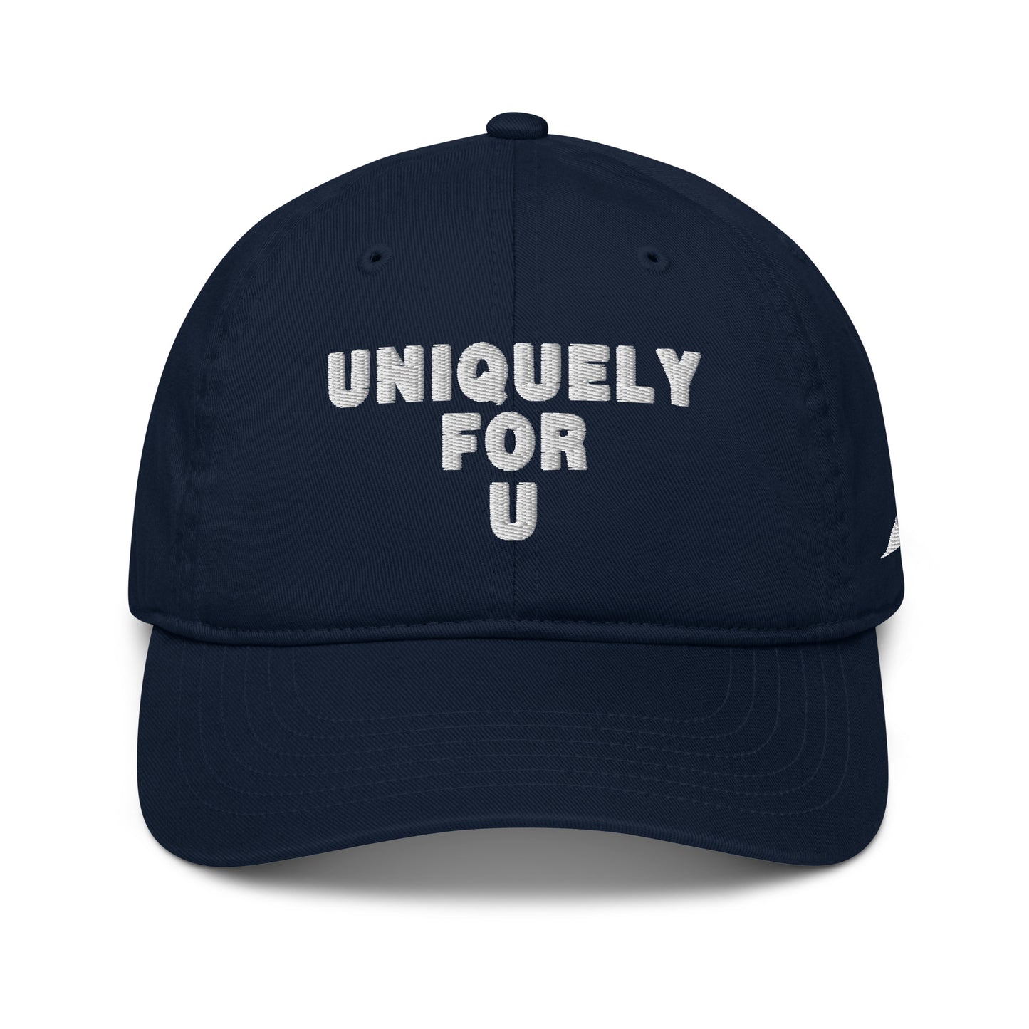 UniquelyForU Stacked Organic Dad Hat Embroidered White